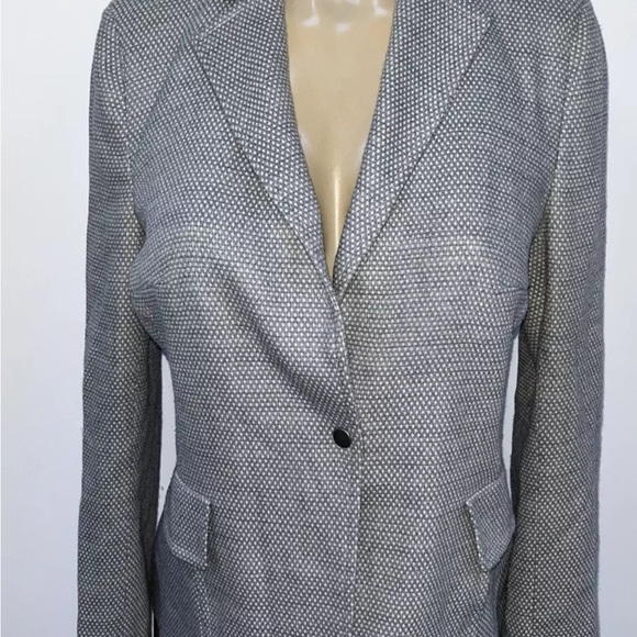 Akris Punto fitted wool gray one button blazer Jacket size 8 - Picture 1 of 5